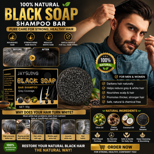 🌿 100% Natural Hair Shampoo Soap – Pure Care for Strong, Healthy Hair ✨🧼